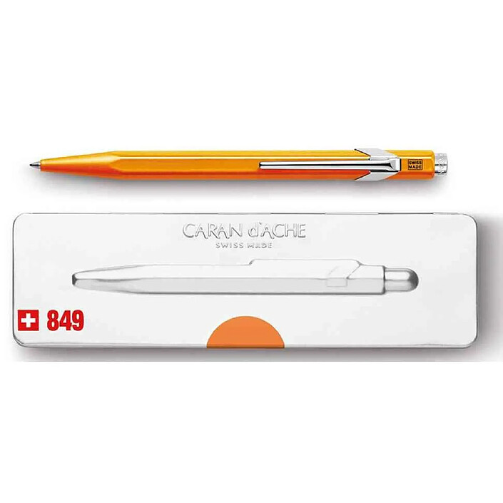 CARAN D'ACHE Stylo à bille 849 POPLINE FLUO Pointe Moyenne Orange