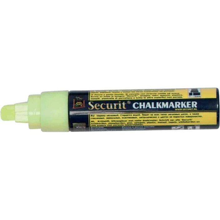 SECURIT Marqueur Craie Liquide ORIGINAL LARGE Biseautée 7 - 15 mm Jaune