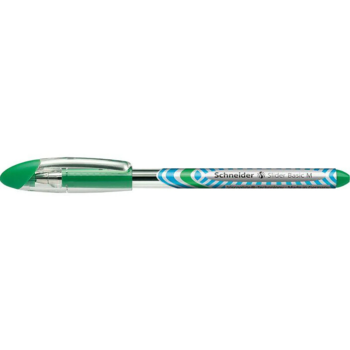 SCHNEIDER Stylo à bille Slider Basic Pointe Moyenne vert x 10