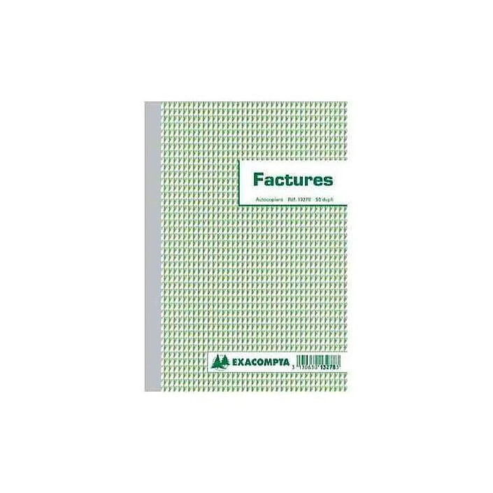 EXACOMPTA Manifold Factures avec mention TVA 29,7x21cm 50 feuillets dupli x 5