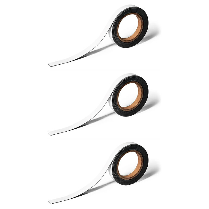 DURABLE Ruban Magnétique pour Etiquetage et Marquage Blanc Sécable Résistant L5 m x l20 mm x 3