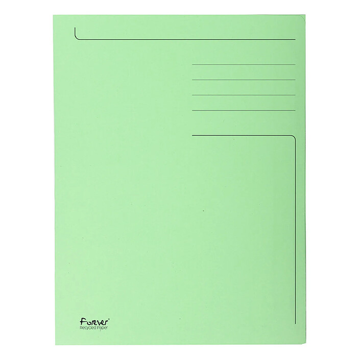 EXACOMPTA Chemise Imprimées 3 Rabat 280g FOREVER Vert x 50