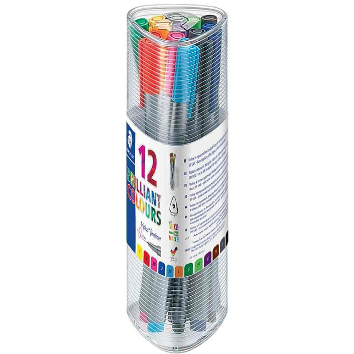 STAEDTLER Fineliner triplus BRILLIANT COLOURS, boîte de 12