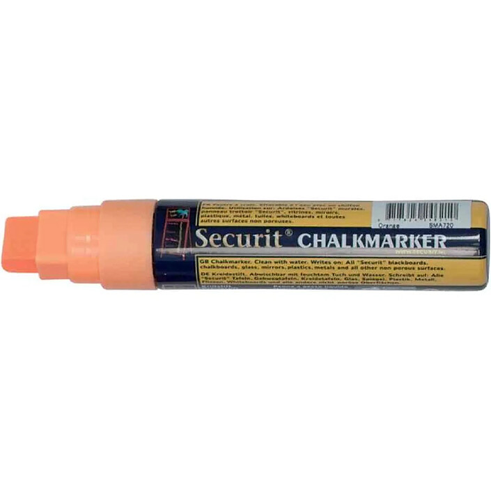 SECURIT Marqueur Craie Liquide ORIGINAL LARGE Biseautée 7 - 15 mm Orange