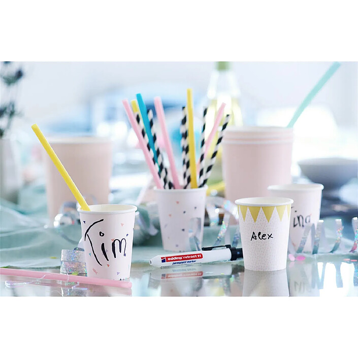 EDDING Marqueur Permanent retract 11 blister de 1 rouge 1,5-3 mm pas cher