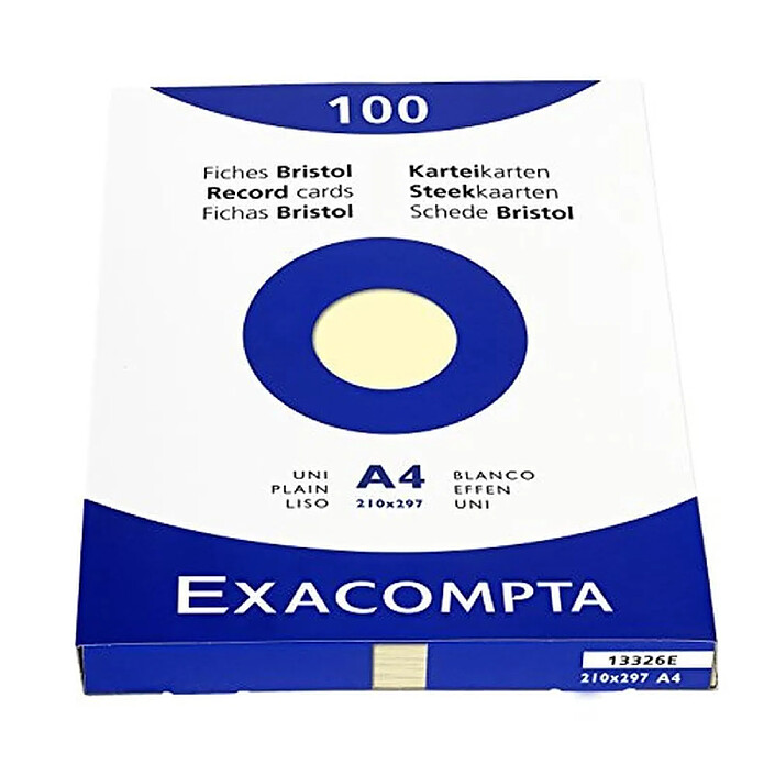 EXACOMPTA Fiches bristol, A4, uni, jaune
