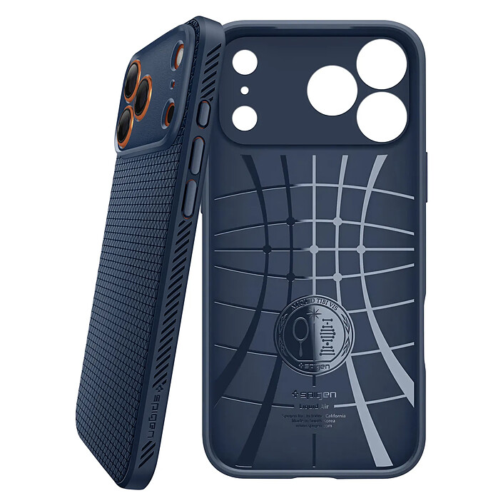 Spigen SGP Coque pour iPhone 17 Pro Max Modèle Liquide Air Souple Antidérapant Bleu marine pas cher