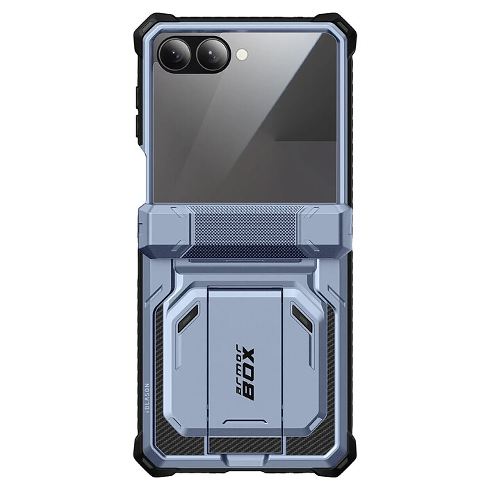 I-Blason Coque pour Galaxy Z Flip 7 Modèle Armorbox avec Verre trempé et Clip Ceinture Bleu