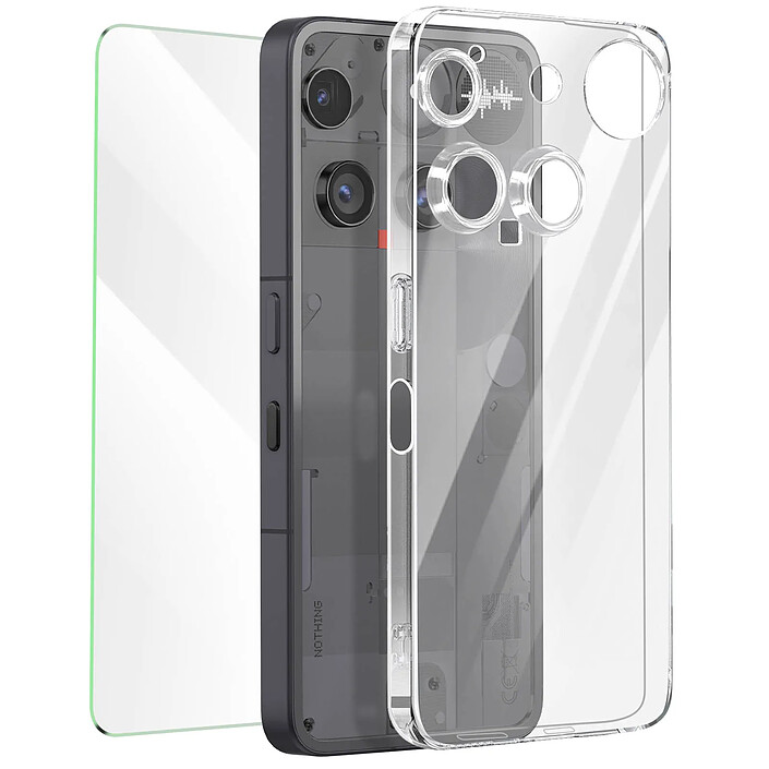 Mayaxess Pack de Protection 2-en-1 Coque + Verre trempé pour Nothing Phone 3 Transparent