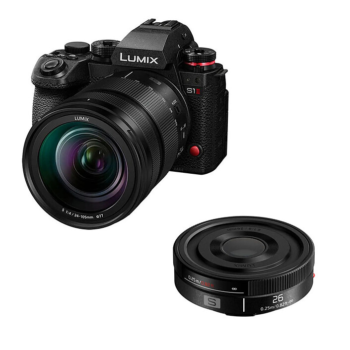 PANASONIC LUMIX S1 II + Objectif S 24-105mm f/4 Macro OIS + S 26mm f/8 Pancake