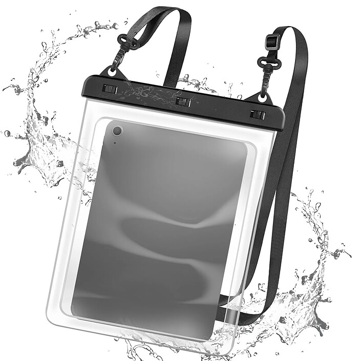 Avizar Pochette Étanche pour Tablette 12 pouces IPX8 avec Fenêtre Tactile et Lanière pas cher