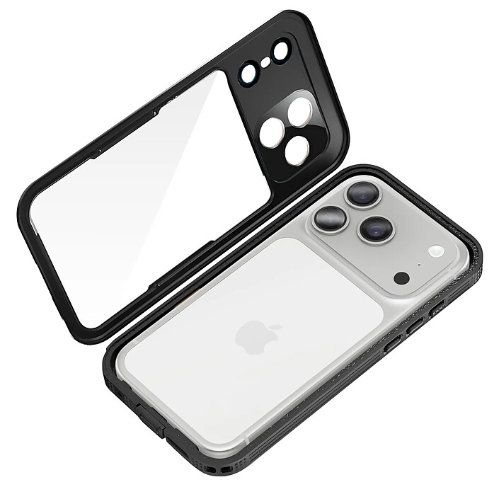 Shellbox Coque pour iPhone 17 Pro Étanche IP68 Antichoc 2m avec Dragonne Inclus Noir pas cher