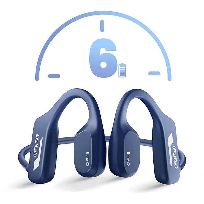 Avizar Casque à Conduction Osseuse Bluetooth Modèle Bone X2 avec Mémoire 8Go Bleu pas cher