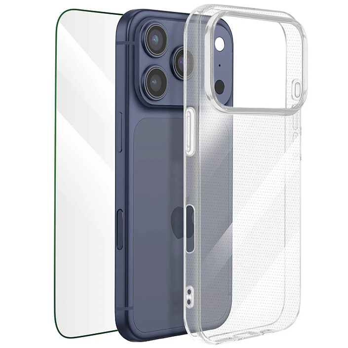 Mayaxess Pack de Protection Coque + Verre trempé pour iPhone 17 Pro Transparent