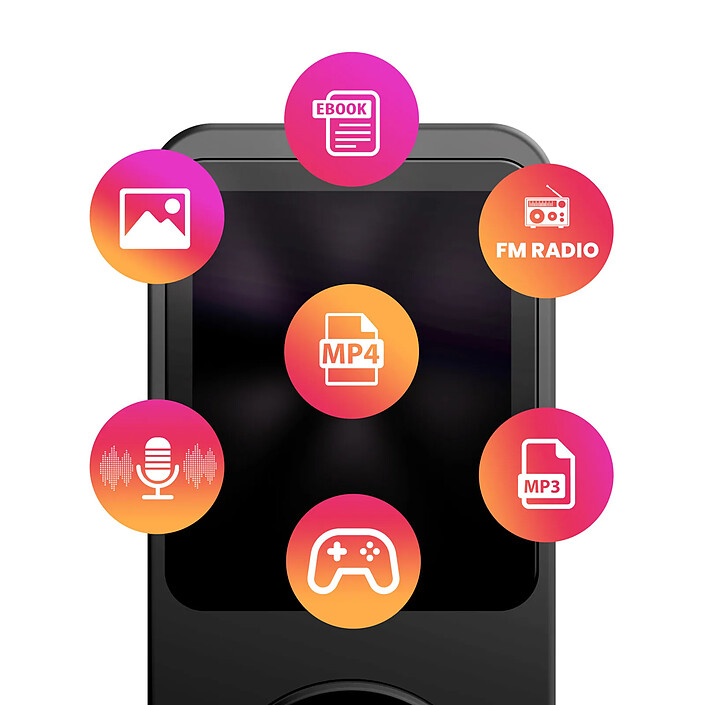 Avizar Lecteur MP3 Musique et Vidéo avec Bluetooth Compatible carte Micro SD pas cher
