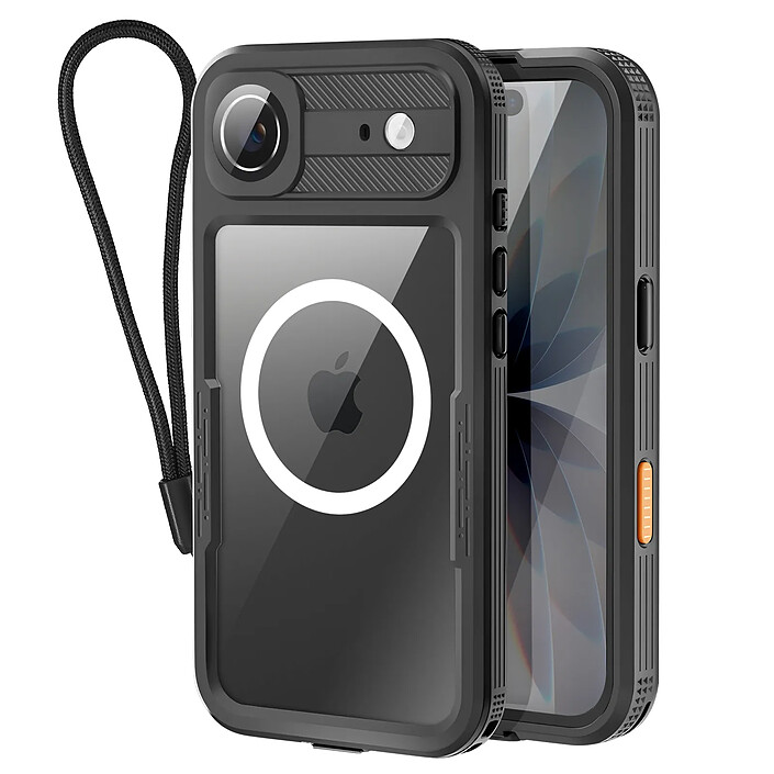 Shellbox Coque Étanche Intégrale pour iPhone Air MagSafe Antichocs avec Dragonne Noir