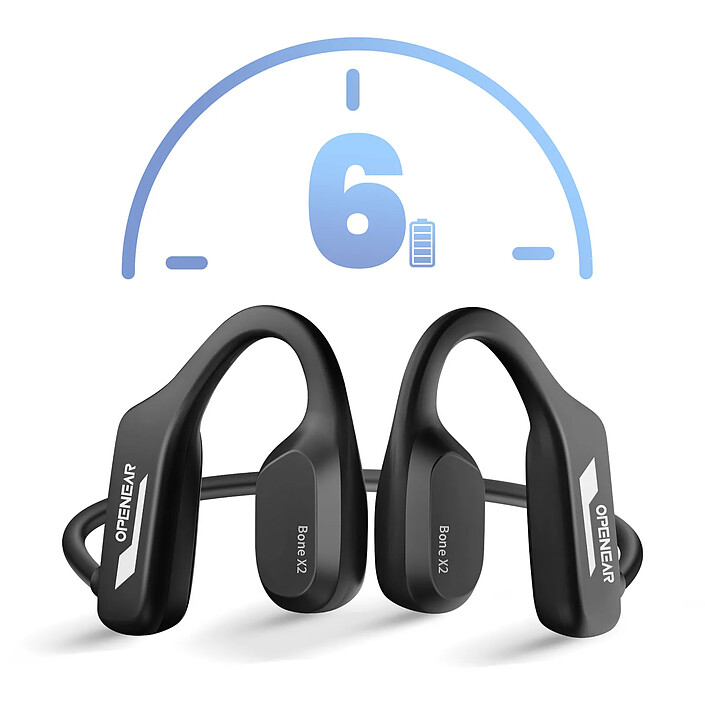 Avizar Casque à Conduction Osseuse Bluetooth Modèle Bone X2 avec Mémoire 8Go Noir pas cher