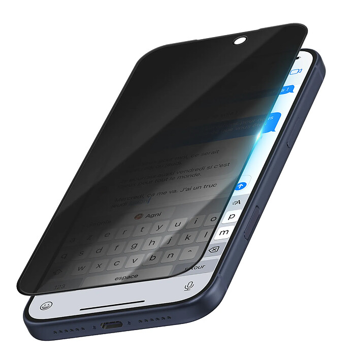 Tactical Protection d'Écran pour iPhone 17 Pro Anti-Espion en Verre Trempé 5D Noir transparent