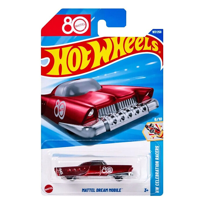 Hot Wheels Celebration - Mattel 80th Anniversary Racers Diecast 1/64  Dream Mobile pas cher