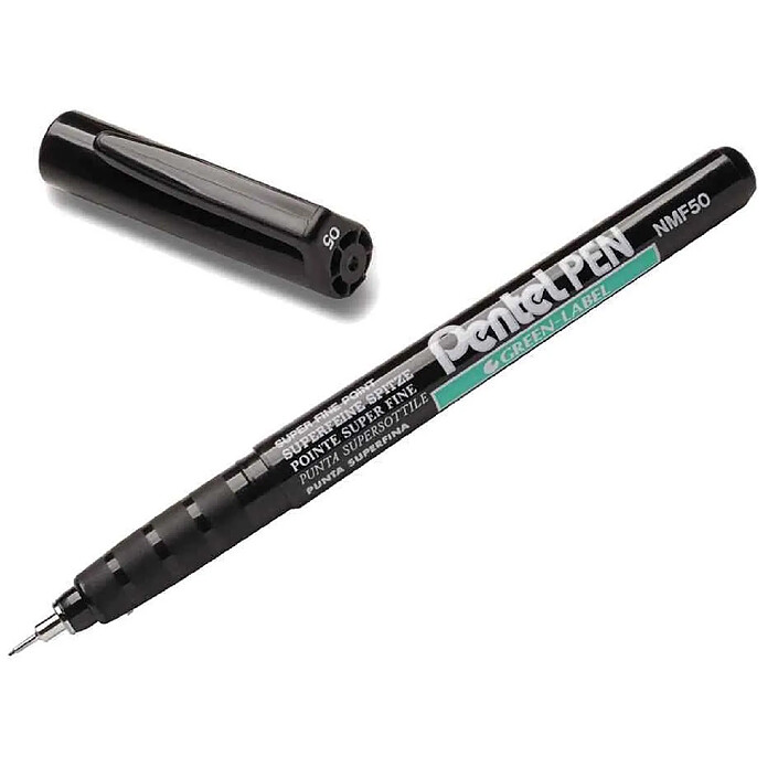 PENTEL Marqueur permanent GREEN-LABEL NMF50, noir