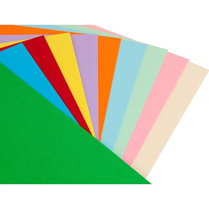 Acheter LIDERPAPEL Papier couleur multifonction a4 80g/m2 10 coloris assortis paquet 100 feuilles x 25