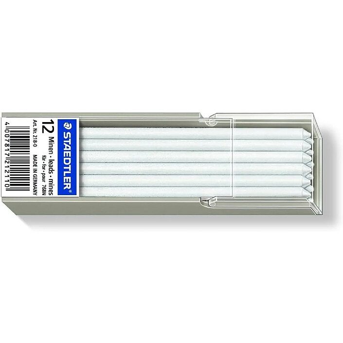 STAEDTLER Etui de 12 Mines Omnichrome non-permanent Lumocolor blanc
