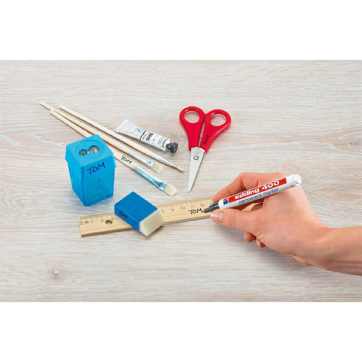 EDDING Marqueur Permanent 400 blister de 4 rouge 1 mm pas cher