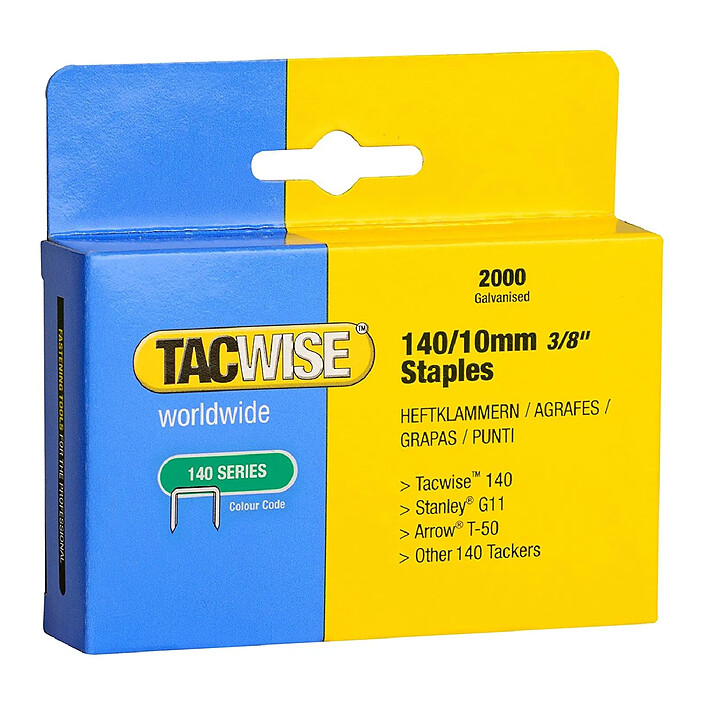 TACWISE Boîte de 2000 Agrafes galvanisées 140/10 mm Type 140