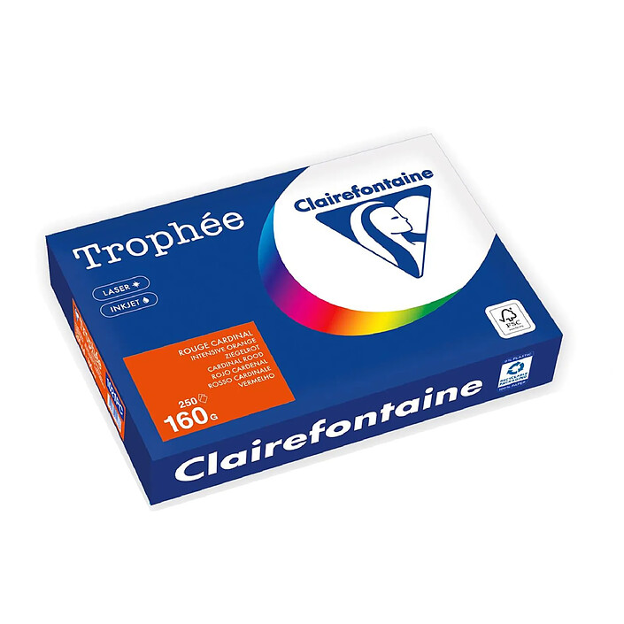 CLAIREFONTAINE Ramette Papier FSC A4 160g 250 Feuilles Cardinal