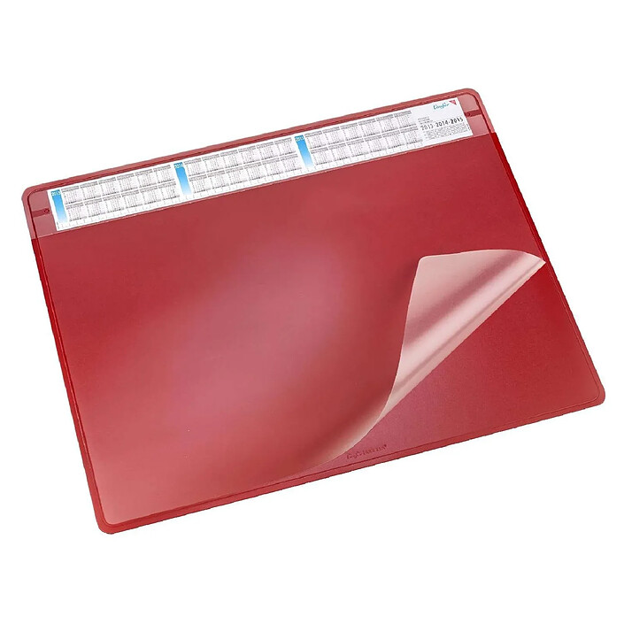 LÄUFER Sous-main DURELLA SOFT 500 x 650 mm avec rabat Transparent Rouge