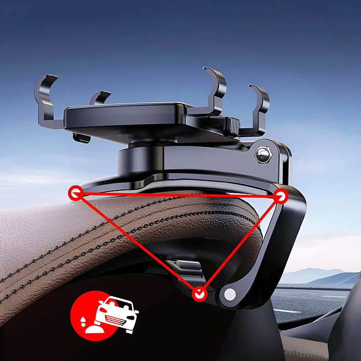Avis XO Support de Voiture pour Smartphone Rotatif 360° à Fixer sur Tableau de Bord Noir