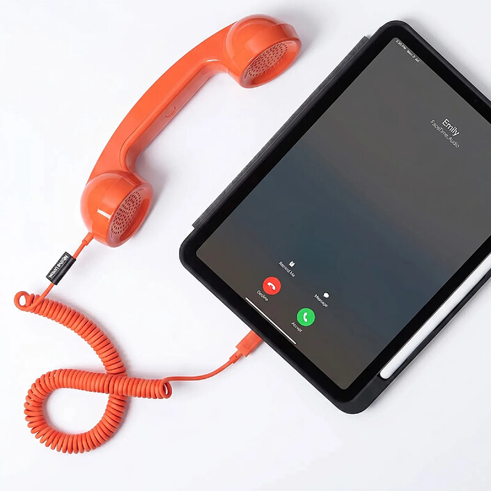 Acheter Native Union Combiné Téléphonique USB-C Design Rétro avec Microphone et Haut-parleur Intégrés Rouge