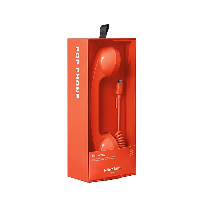 Native Union Combiné Téléphonique USB-C Design Rétro avec Microphone et Haut-parleur Intégrés Rouge pas cher