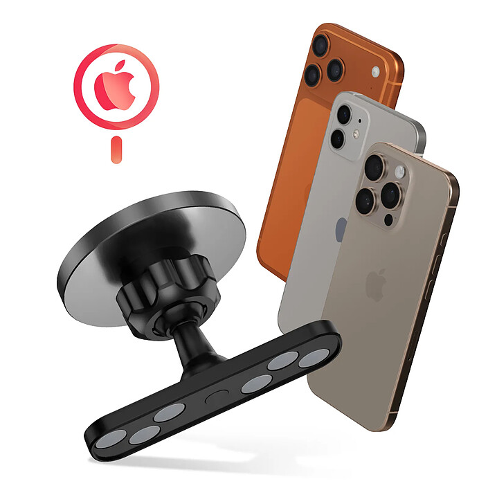 Swissten Support MagSafe Magnétique pour iPhone 12 à 17 6 Aimants Rotatif 360° Noir pas cher