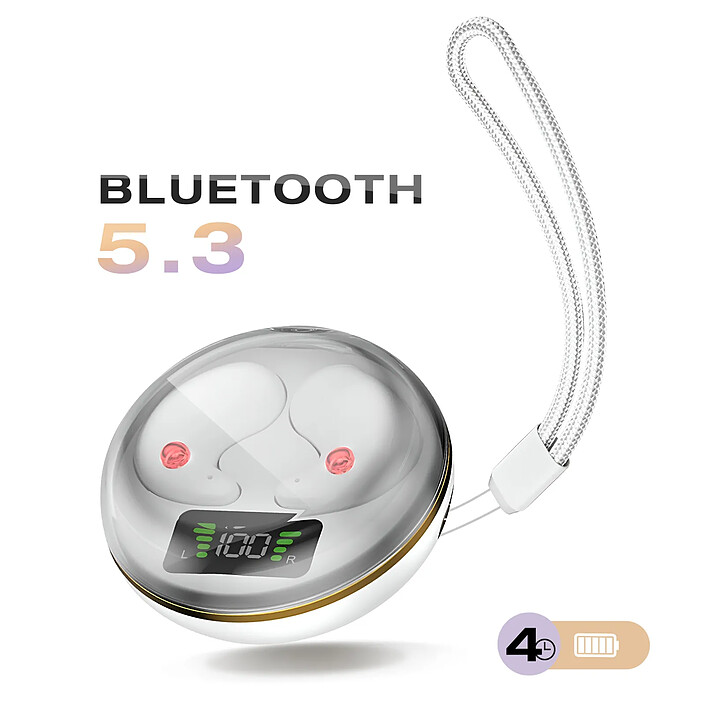 Avis Avizar Écouteurs de Sommeil sans Fil Ultra Plats Anti Bruit avec Boitier LED Blanc