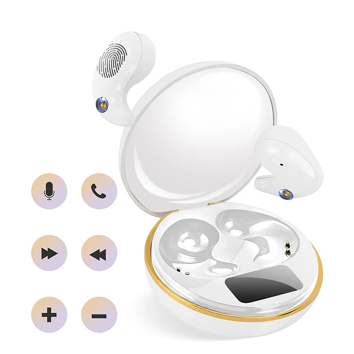 Acheter Avizar Écouteurs de Sommeil sans Fil Ultra Plats Anti Bruit avec Boitier LED Blanc
