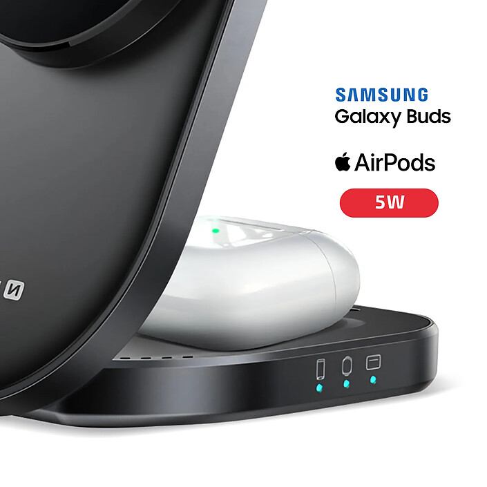 Acheter Swissten Station de Charge Qi2 3 en 1 pour iPhone MagSafe / AirPods / Watch Pliable Noir