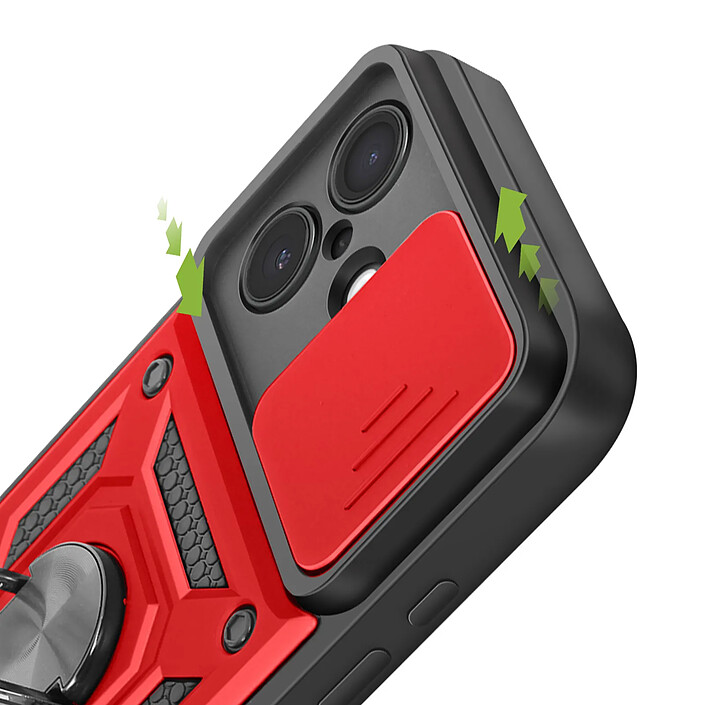 Avis Mayaxess Coque pour iPhone 17 avec Cache Caméra Coulissante et Bague Magnétique Rouge