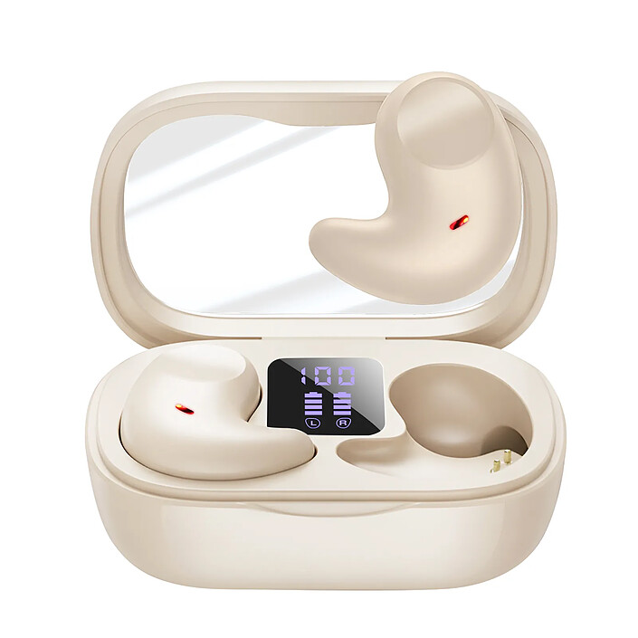 Avizar Écouteurs sans Fil Bluetooth 5.3 Stéréo avec Basses et Réduction du Bruit Active Rose