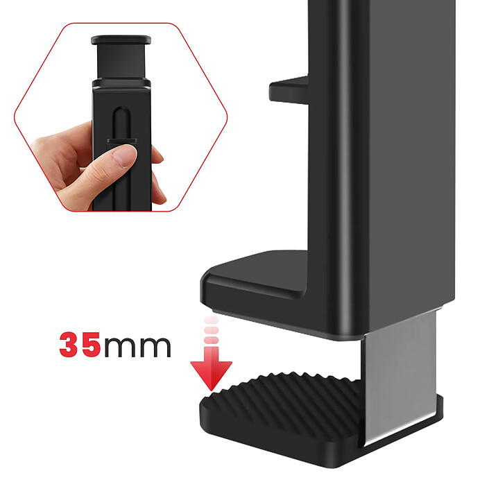 Swissten Support pour Smartphone 4.7 à 8.7" Fixation Tout-terrain Rotative 360° Noir pas cher