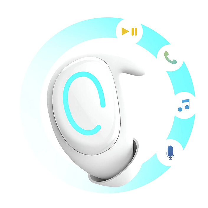 Acheter Avizar Oreillette de Sommeil Bluetooth Son Mono Ultra Fin avec Réduction de Bruit ENC Blanc