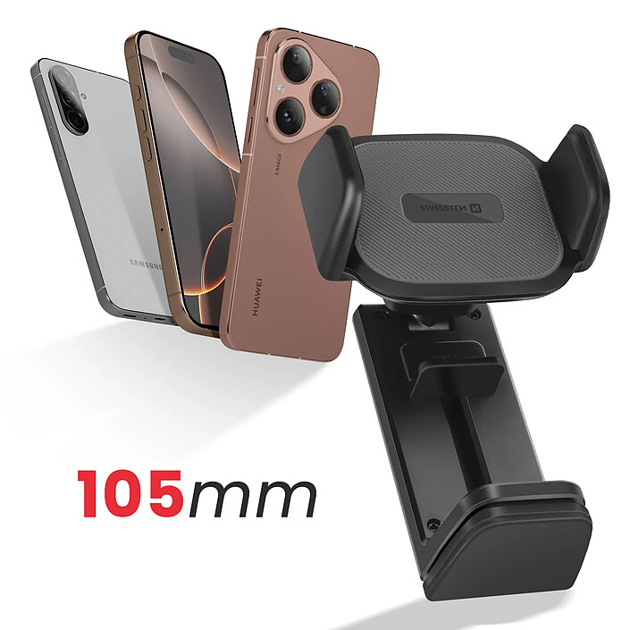 Acheter Swissten Support pour Smartphone 4.7 à 8.7" Fixation Tout-terrain Rotative 360° Noir