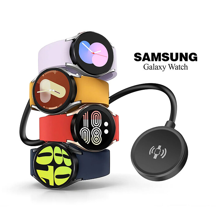 Avis Swissten Chargeur Magnétique 2.5W pour Galaxy Watch avec Câble USB-C 1.2m Anti-noeuds Noir