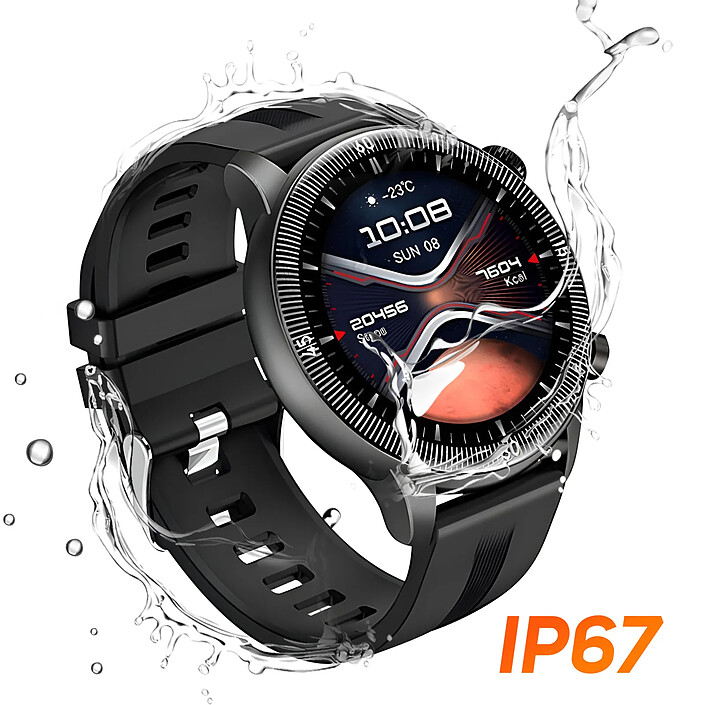 Acheter Hoko Montre Connectée Sport Bluetooth Étanche IP67 avec Suivi Santé Noir