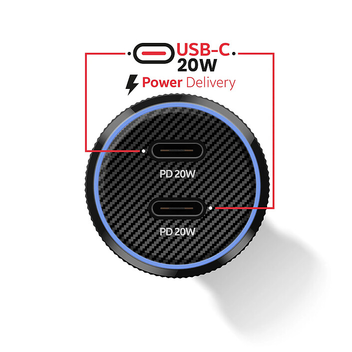 Avis Swissten Chargeur Voiture Fast Charging 20W 2x USB-C Power Delivery Noir