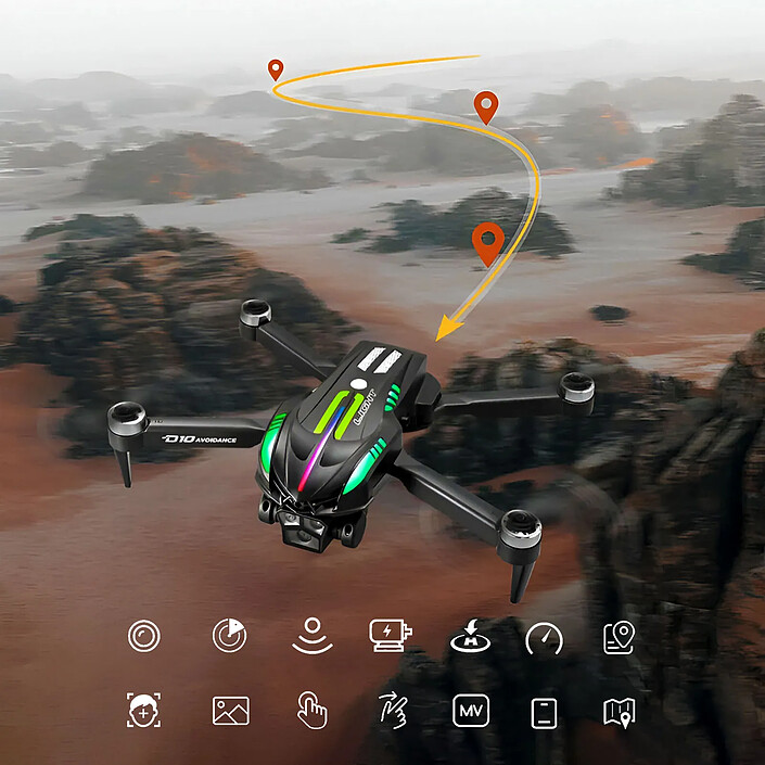 Acheter Avizar Drone Caméra HD Pliable avec Suivi Auto et Moteur Silencieux Noir