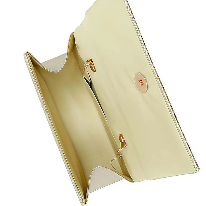 Avizar Sac à Main de Soirée pour Femme avec Revêtement Effet Strass et Poignée en Métal Dorée pas cher