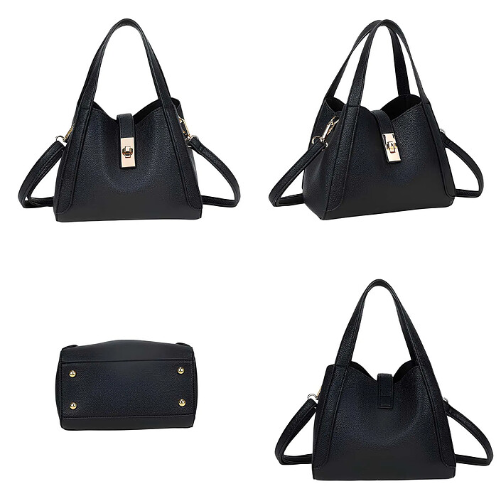 Avis Avizar Sac Cabas pour Femme Nora Effet Grainé avec Pochette Intérieure Amovible Noir