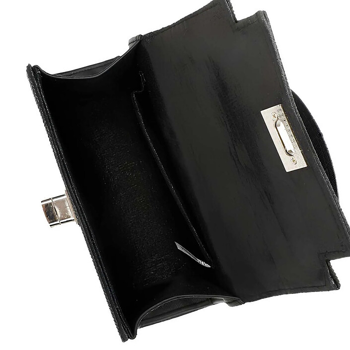 Avizar Sac à Main de Soirée pour Femme Effet Maille Scintillante avec Chaîne en Métal Noir pas cher