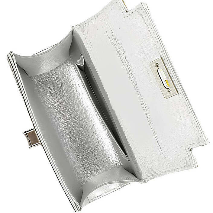 Avizar Sac à Main de Soirée pour Femme Effet Maille Scintillante avec Chaîne en Métal Argent pas cher